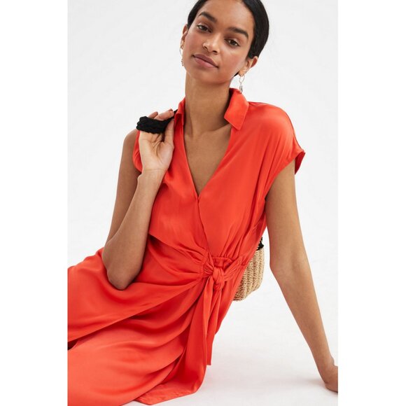 Maeve x Anthropologie Sz. S Open Back Wrap Midi Dress - Picture 3 of 16